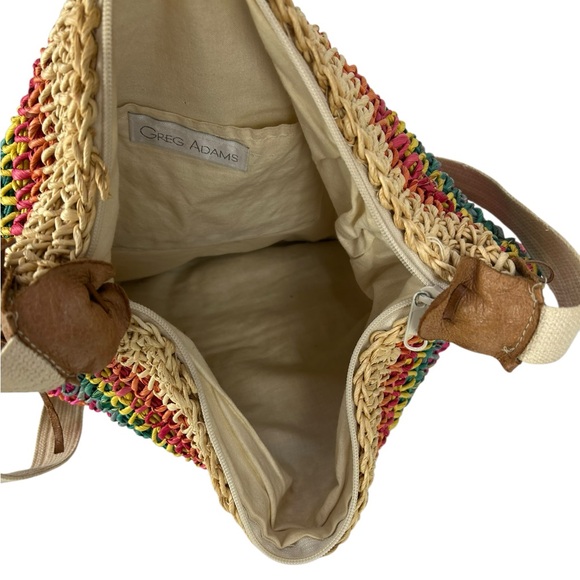 Vintage Rainbow Woven Straw Hobo Bag - Picture 7 of 11